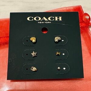 Coach New York Earrings Set - 6 Mismatched Earrings - Silver & Gold Tone - $98